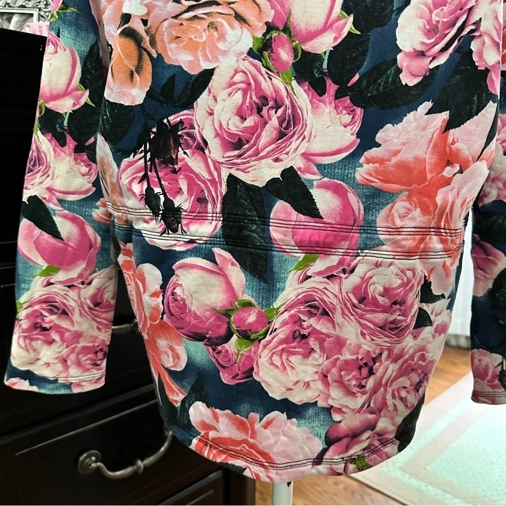 Lululemon Scuba Hoodie II Oversized Floral Rose Print Full Zip Size 6 ⭐️Rare⭐️